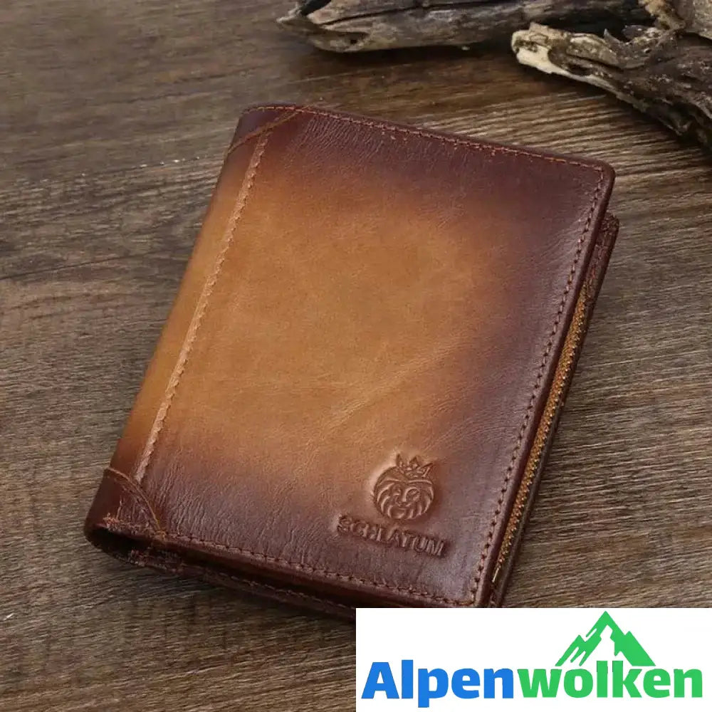 Alpenwolken - Bifold-Geldbörse aus Leder für Herren mit Anti-Diebstahl-RFID-Blockierung