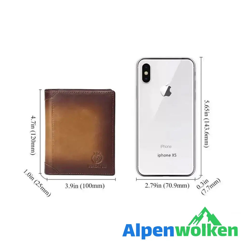 Alpenwolken - Bifold-Geldbörse aus Leder für Herren mit Anti-Diebstahl-RFID-Blockierung