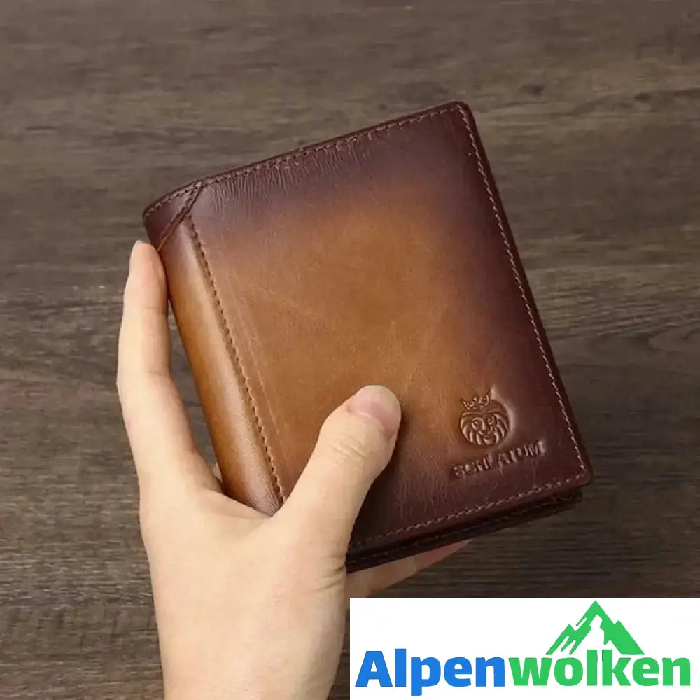 Alpenwolken - Bifold-Geldbörse aus Leder für Herren mit Anti-Diebstahl-RFID-Blockierung