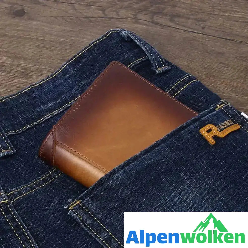 Alpenwolken - Bifold-Geldbörse aus Leder für Herren mit Anti-Diebstahl-RFID-Blockierung