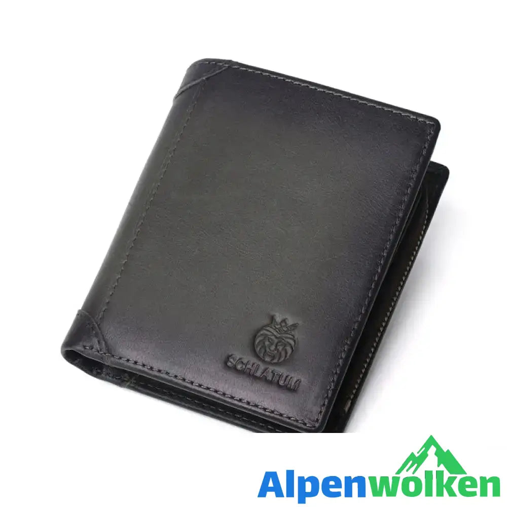 Alpenwolken - Bifold-Geldbörse aus Leder für Herren mit Anti-Diebstahl-RFID-Blockierung Cyan