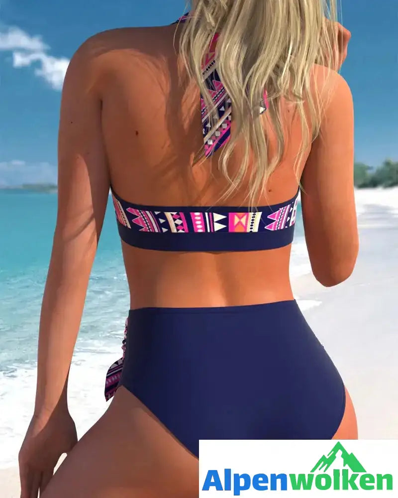 Alpenwolken - Bikini in print halterneck