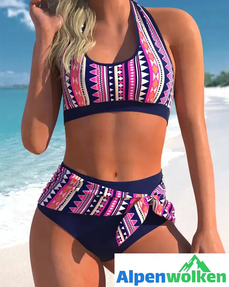 Alpenwolken - Bikini in print halterneck