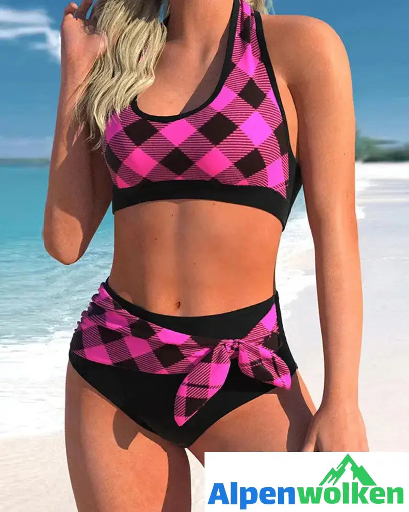 Alpenwolken - Bikini in print halterneck Schwarz