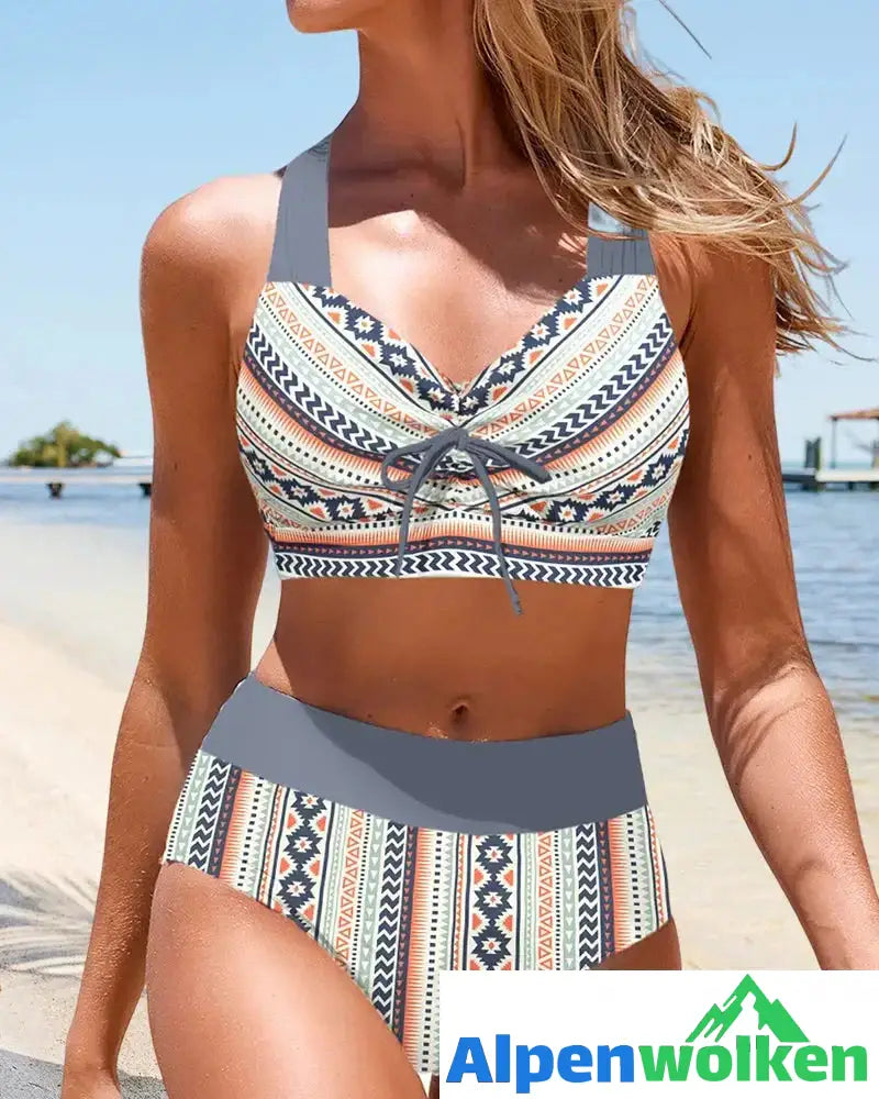 Alpenwolken - Bikini-Set mit Tribal-Print