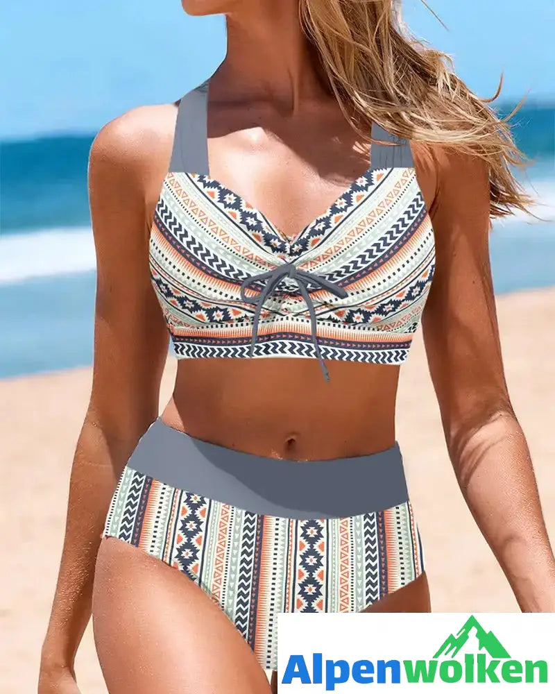 Alpenwolken - Bikini-Set mit Tribal-Print Mehrfarbig