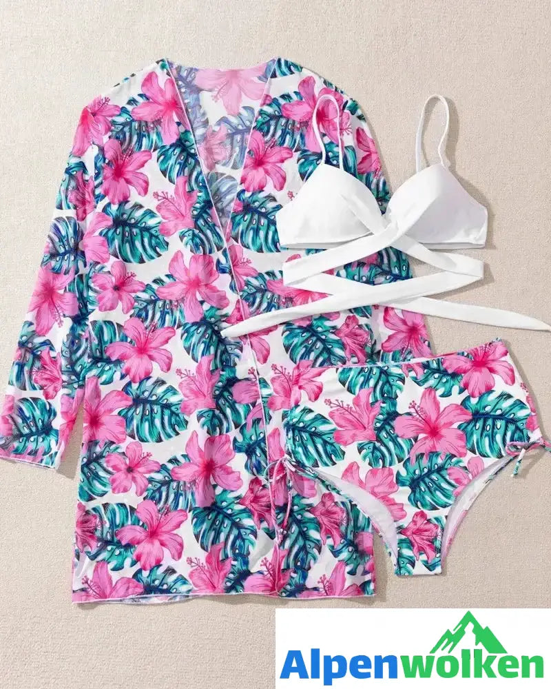 Alpenwolken - Bikinis und Cover-Ups mit Blumenmuster