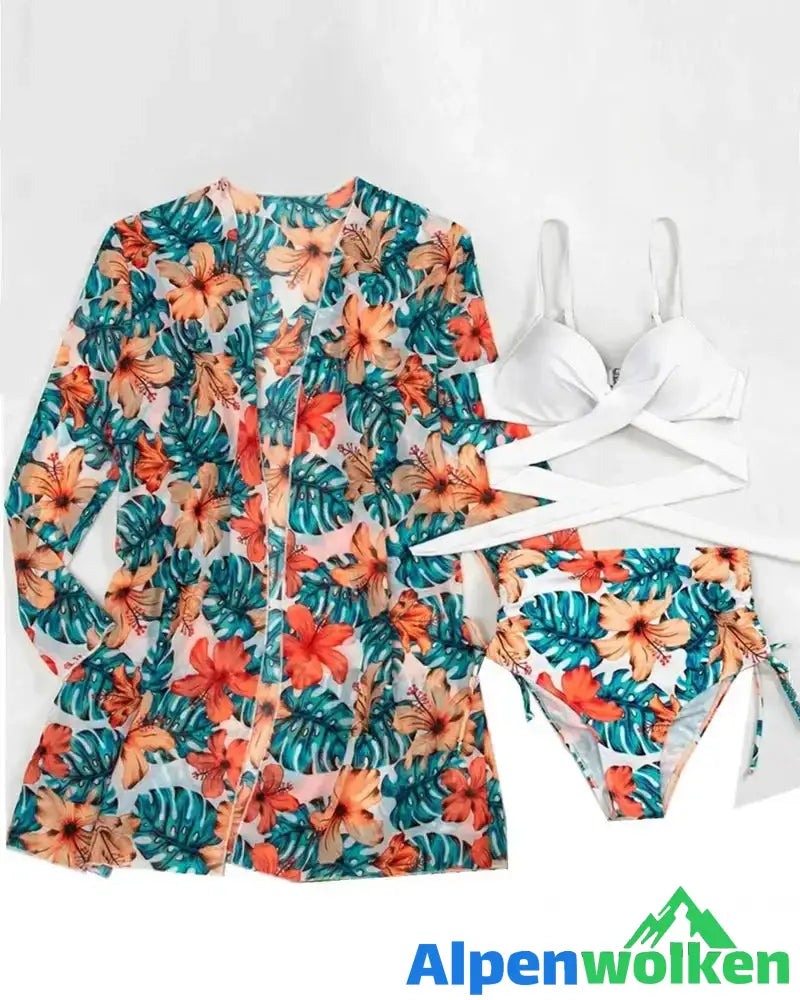 Alpenwolken - Bikinis und Cover-Ups mit Blumenmuster