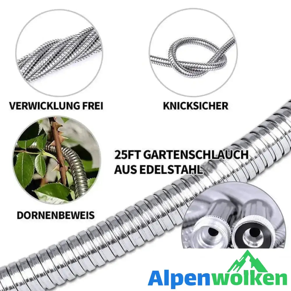 Alpenwolken - Bionic Steel 304 Edelstahl-Gartenschlauch