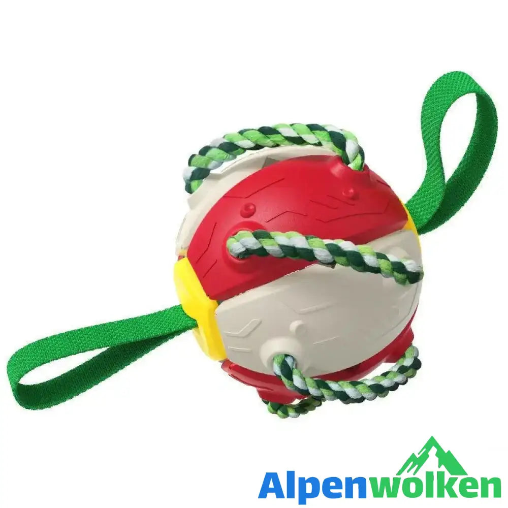 Alpenwolken - Bissfestes Hundespielzeug Frisbeefußball Rot