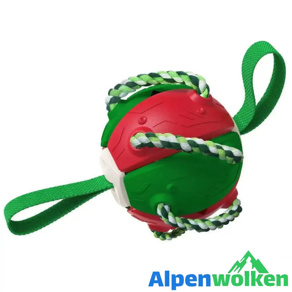 Alpenwolken - Bissfestes Hundespielzeug Frisbeefußball Rot & Grün