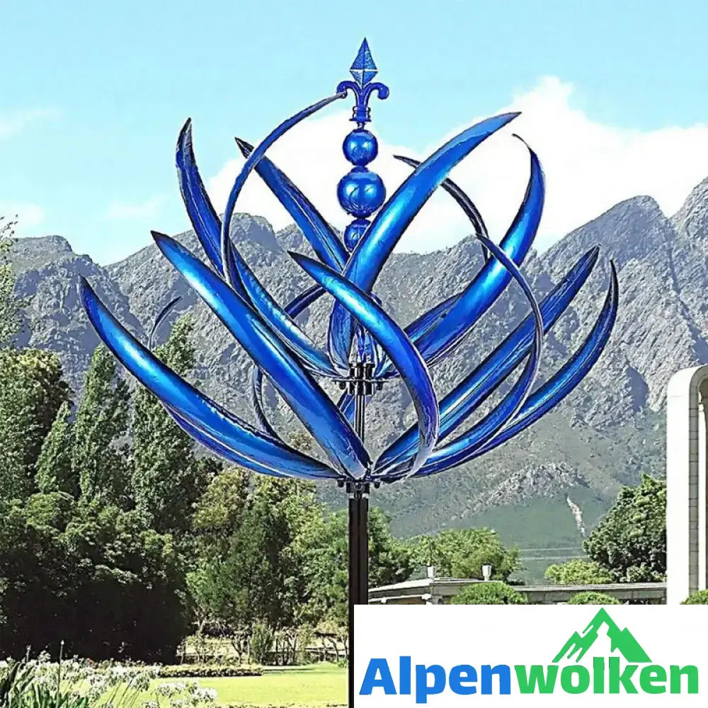 Alpenwolken - Blauer Windspinner aus Metall