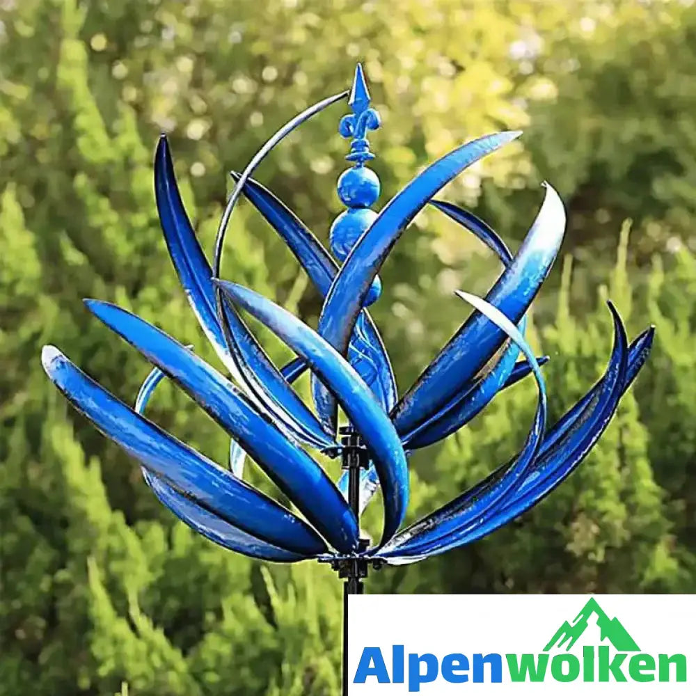 Alpenwolken - Blauer Windspinner aus Metall