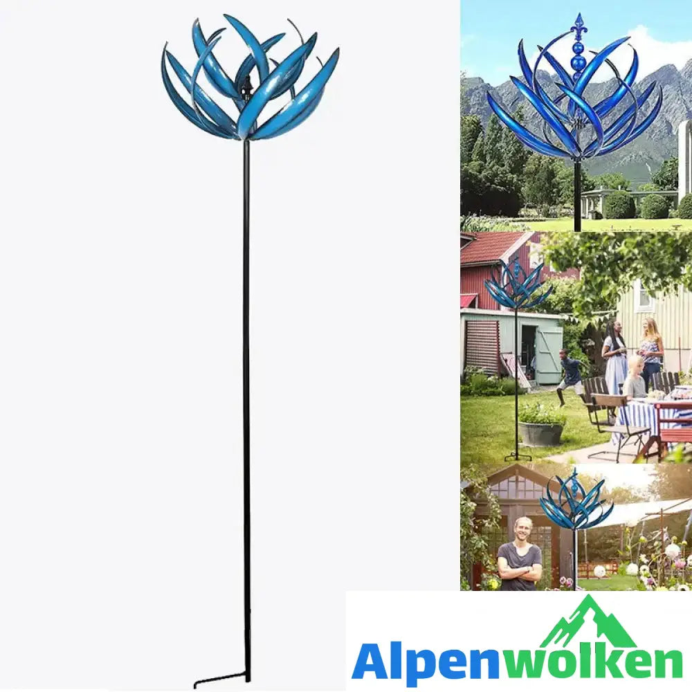 Alpenwolken - Blauer Windspinner aus Metall