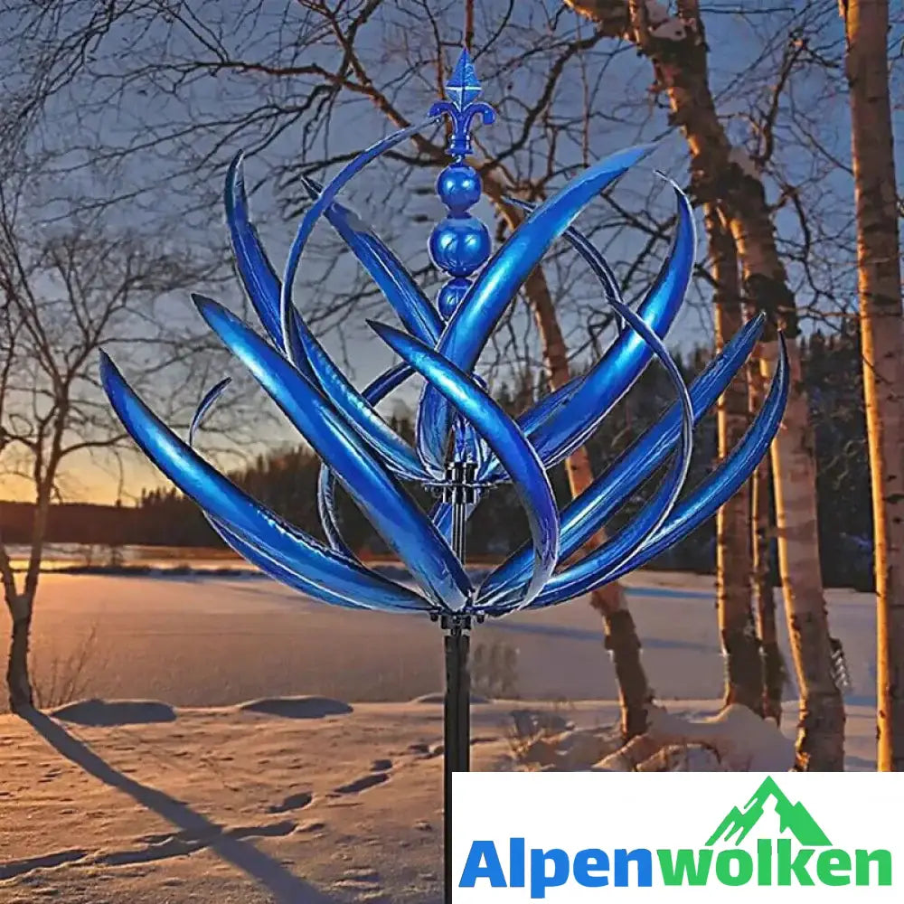 Alpenwolken - Blauer Windspinner aus Metall