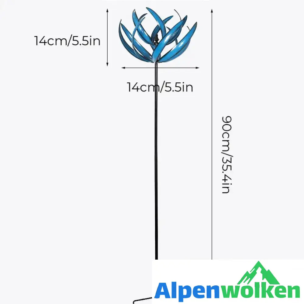 Alpenwolken - Blauer Windspinner aus Metall