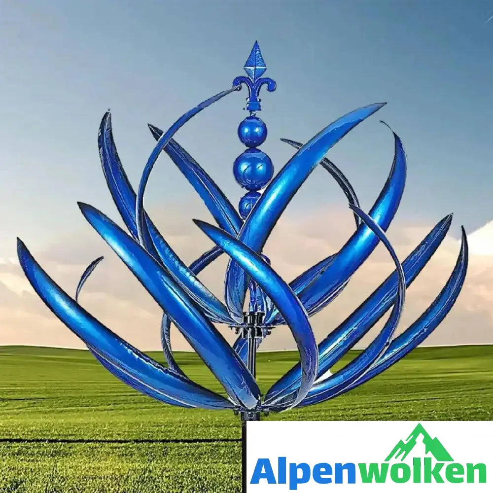 Alpenwolken - Blauer Windspinner aus Metall