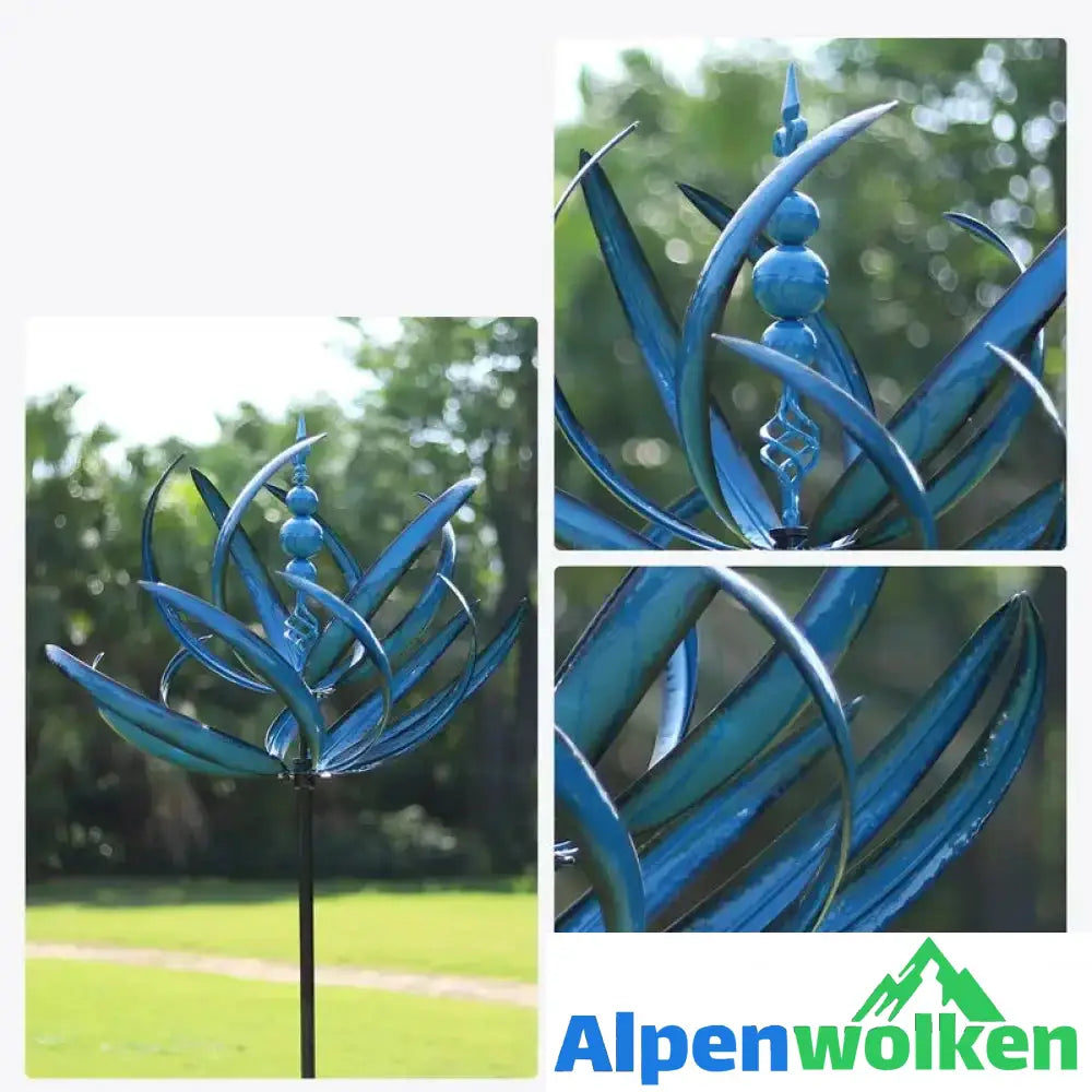 Alpenwolken - Blauer Windspinner aus Metall