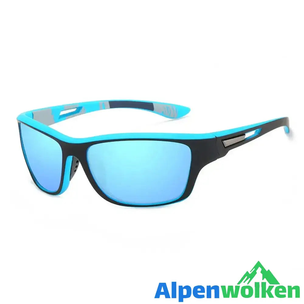 Alpenwolken - Blendfreie Outdoor-Sportsonnenbrille mit polarisierten Gläsern Blau