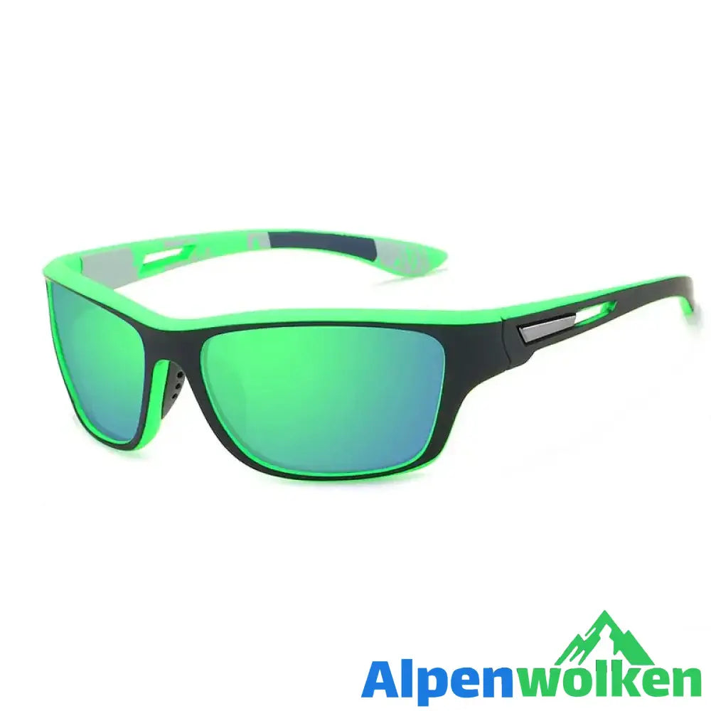 Alpenwolken - Blendfreie Outdoor-Sportsonnenbrille mit polarisierten Gläsern Grün