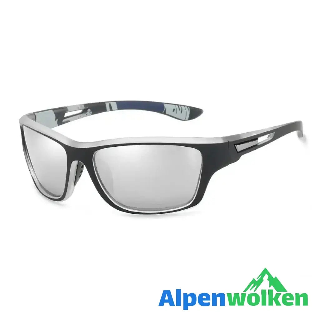 Alpenwolken - Blendfreie Outdoor-Sportsonnenbrille mit polarisierten Gläsern Silber