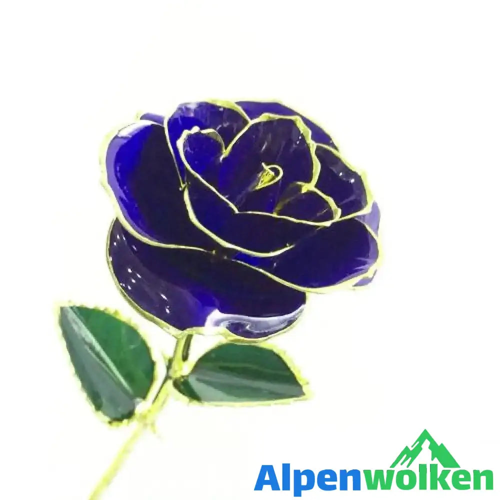 Alpenwolken - Blüte Ewige 24K Gold Rose BLAU