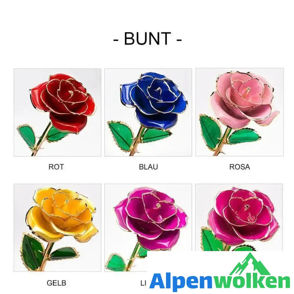 Alpenwolken - Blüte Ewige 24K Gold Rose