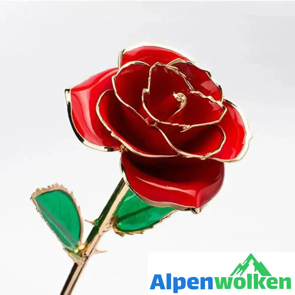 Alpenwolken - Blüte Ewige 24K Gold Rose ROT