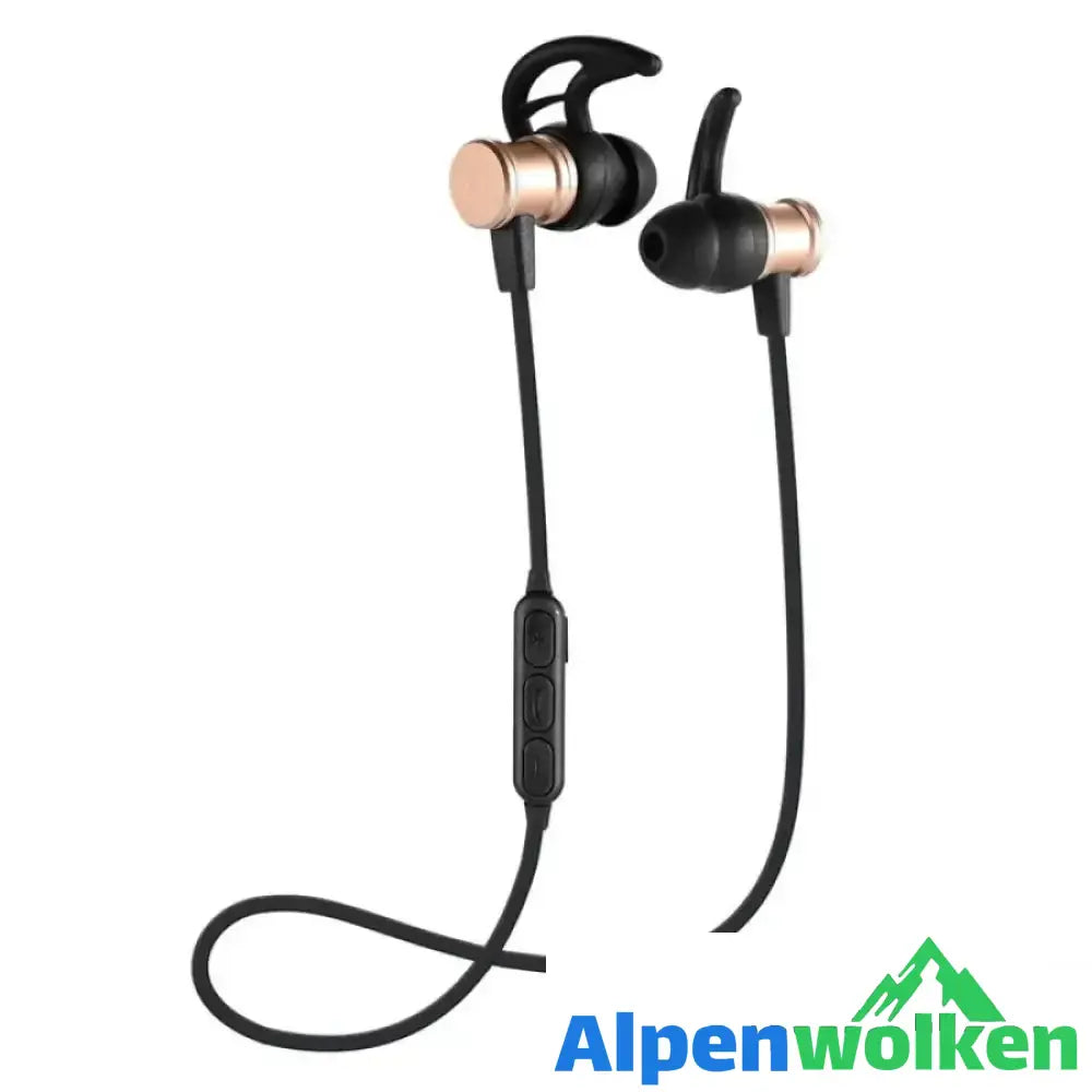 Alpenwolken - Bluetooth-Kopfhörer, Stereo-In-Ear-Ohrhörer, sicherer Sitz für Sport, Fitnessstudio, Reisen (wasserdicht, Noise Cancelling Mic)