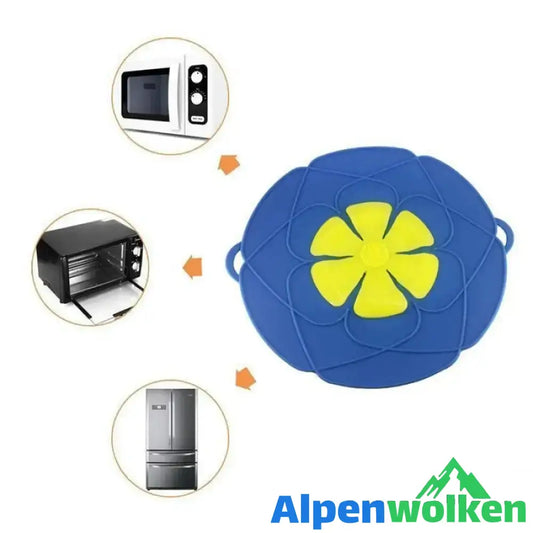 Alpenwolken - Blumen Silikon Deckel Spill Stopper BLAU