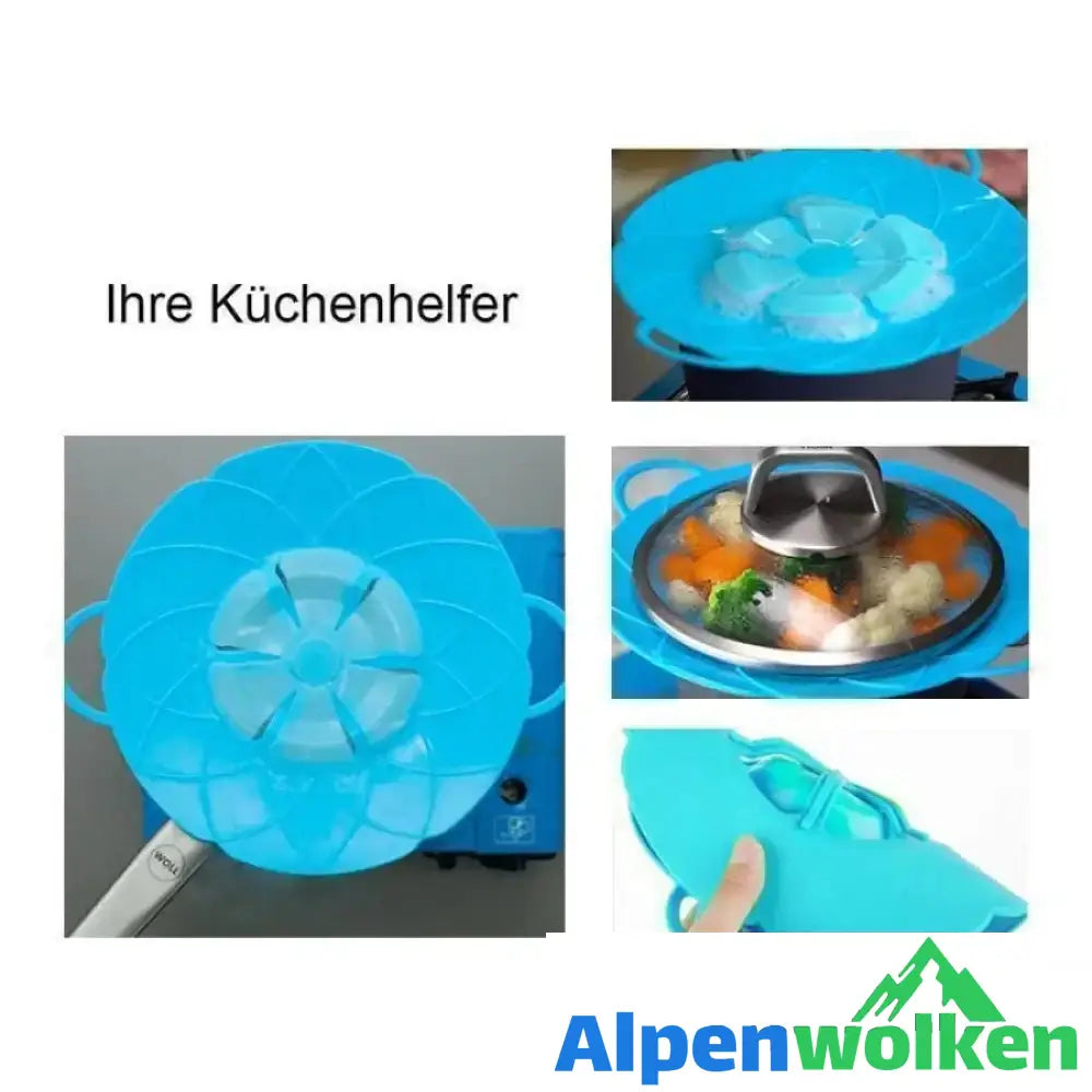 Alpenwolken - Blumen Silikon Deckel Spill Stopper