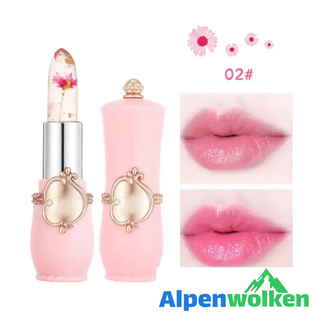 Blumen Temperaturempfindlicher Faebverändernder Lippenstift 02#Rosenrot