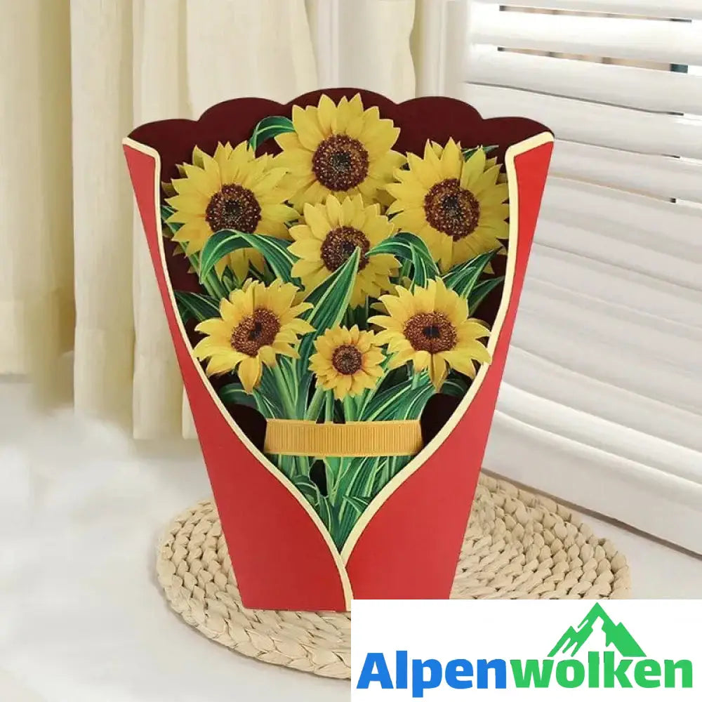 Alpenwolken - Blumenstrauß aus Papier zum Valentinstag und Muttertag Sonnenblumen