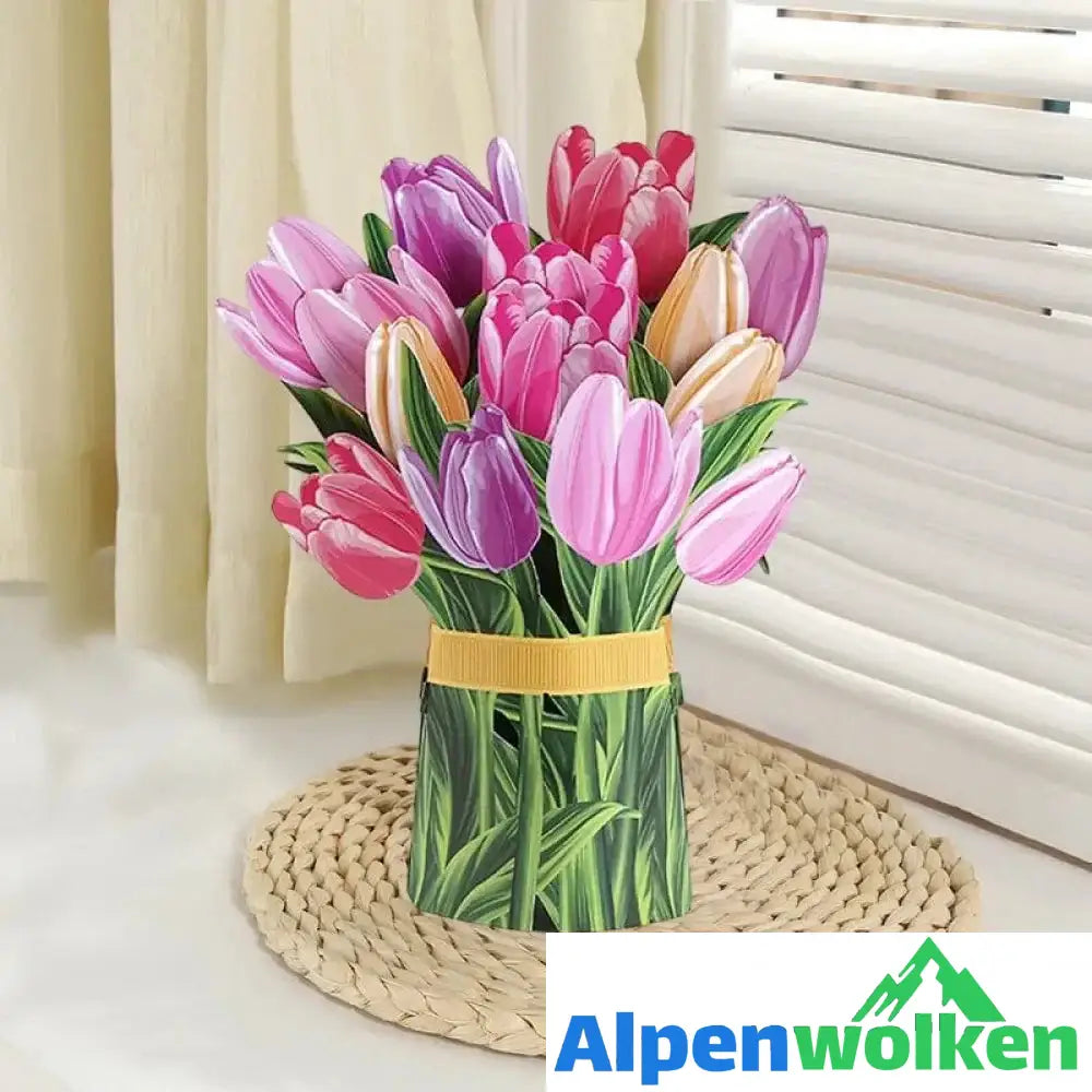 Alpenwolken - Blumenstrauß aus Papier zum Valentinstag und Muttertag Tulpen