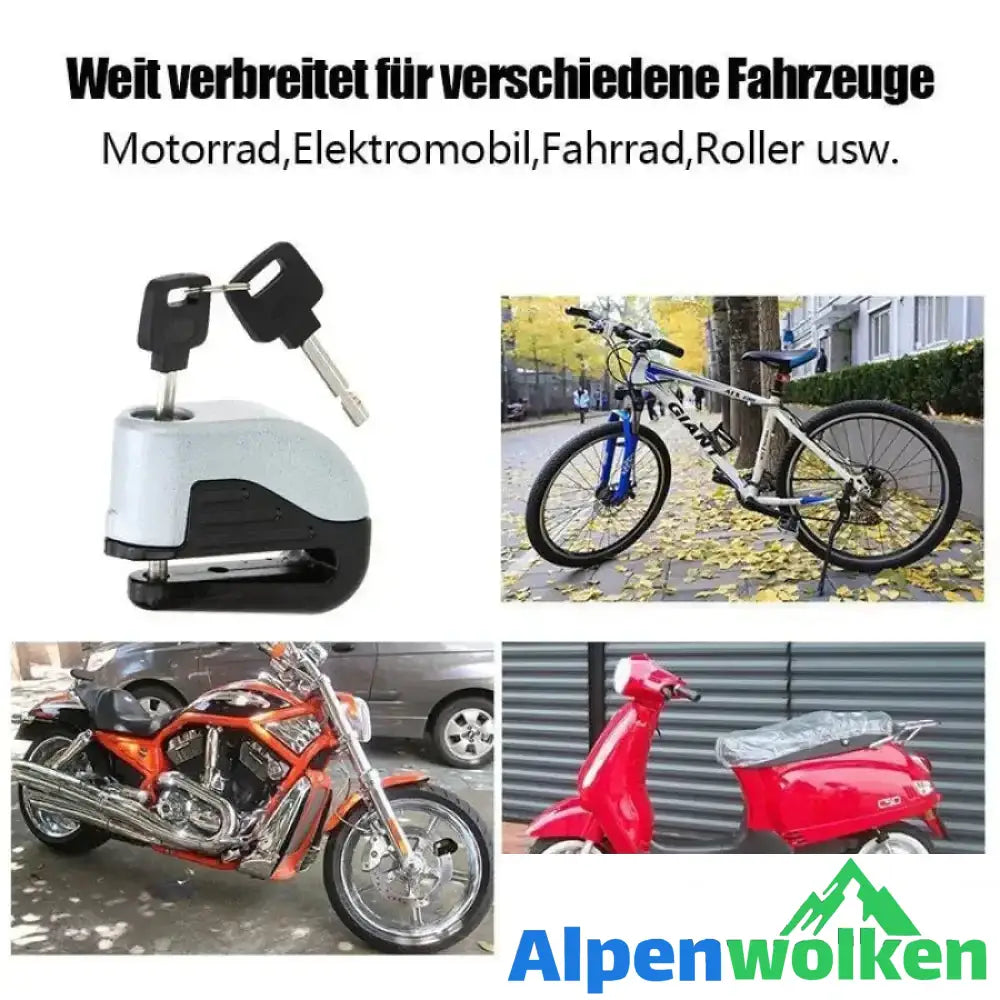 Alpenwolken - Bremsscheibenschloss Alarm für Motorrad und Fahrrad