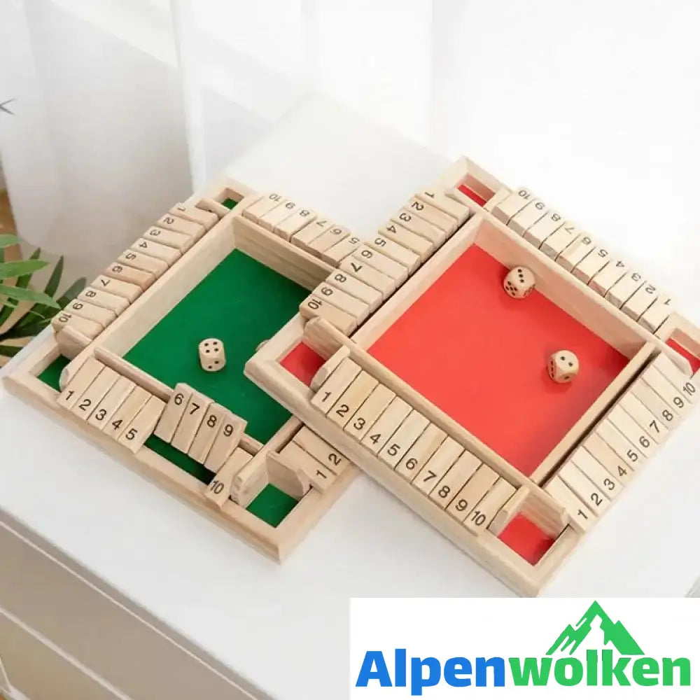 Alpenwolken - Brettspiel aus Holz Rot+Grün