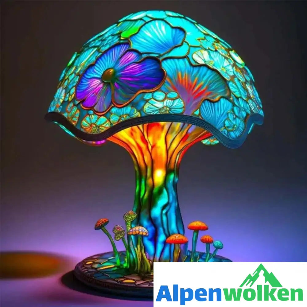 Alpenwolken - Bunte Harz Nachahmung Glas Botanical Serie Tischlampe | Craft Lampen Lotosblume