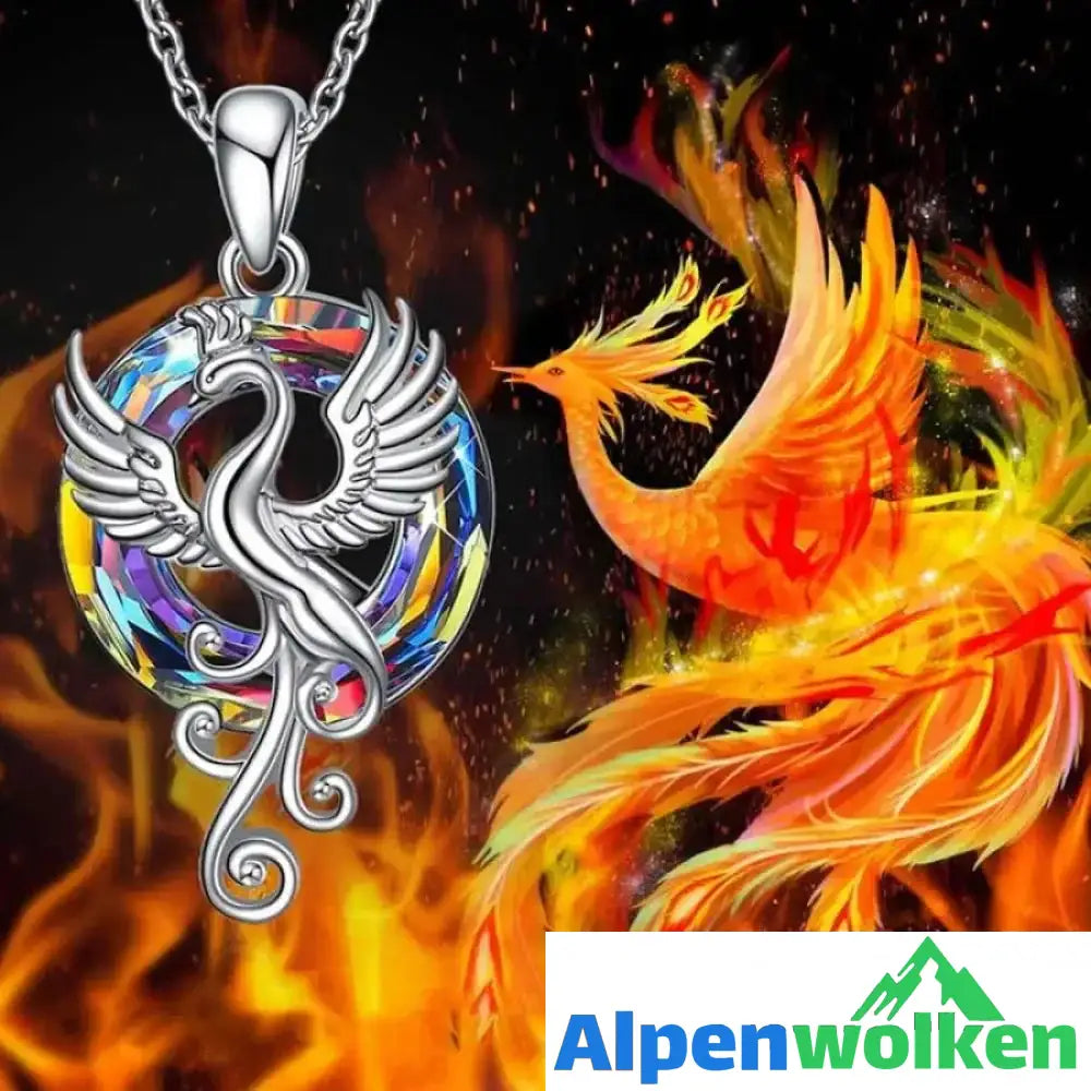 Alpenwolken - Bunte Kristall-Phoenix-Halskette