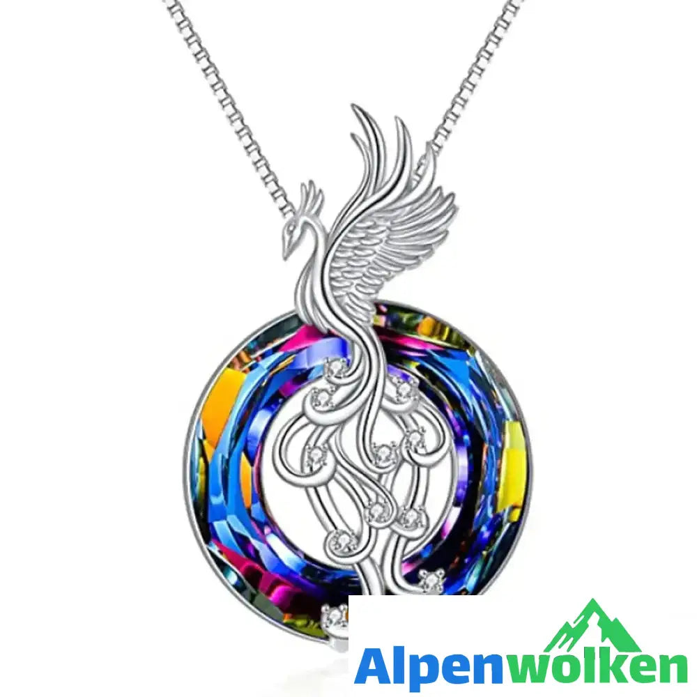 Alpenwolken - Bunte Kristall-Phoenix-Halskette