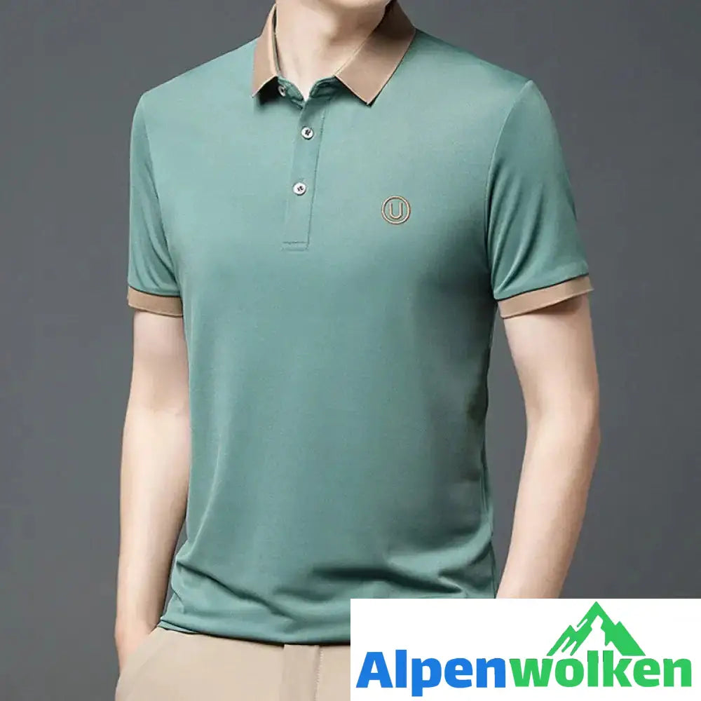 Alpenwolken - Business-Casual Besticktes Poloshirt