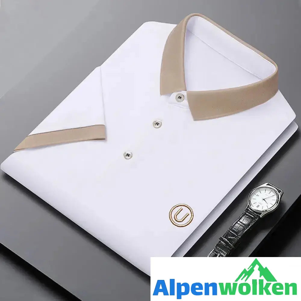 Alpenwolken - Business-Casual Besticktes Poloshirt