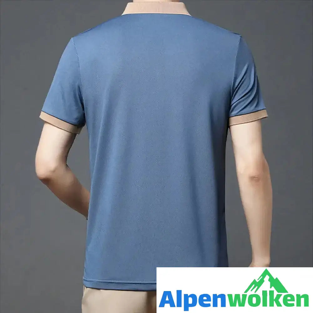 Alpenwolken - Business-Casual Besticktes Poloshirt