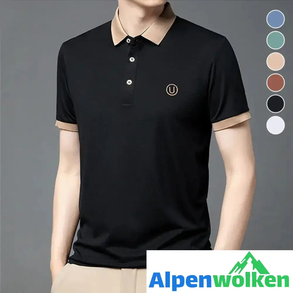 Alpenwolken - Business-Casual Besticktes Poloshirt