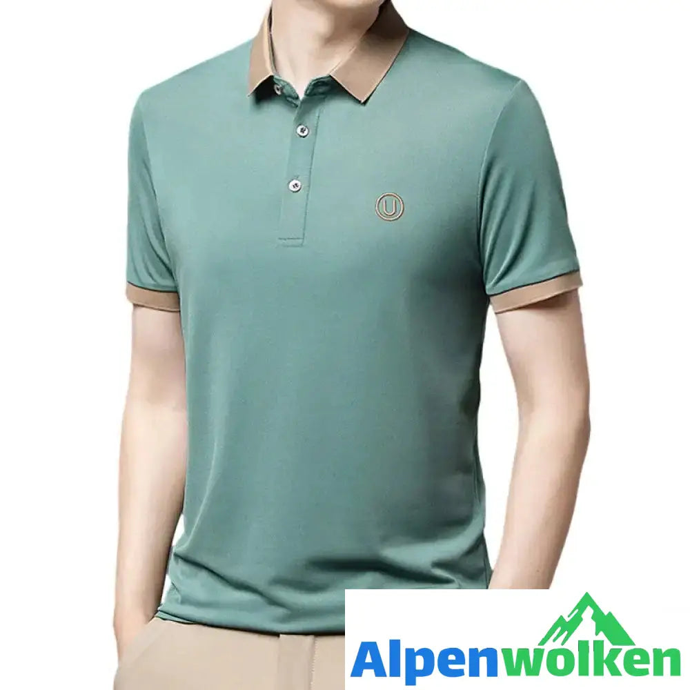 Alpenwolken - Business-Casual Besticktes Poloshirt