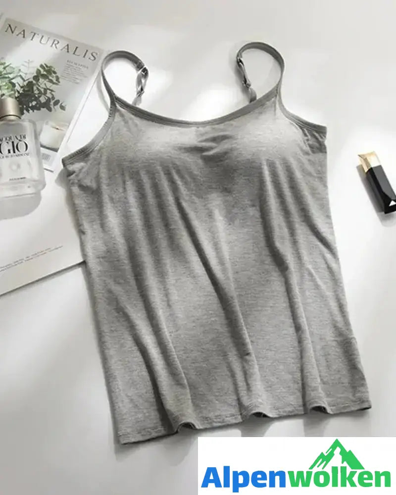 Alpenwolken - Camisole mit integriertem BH Grau