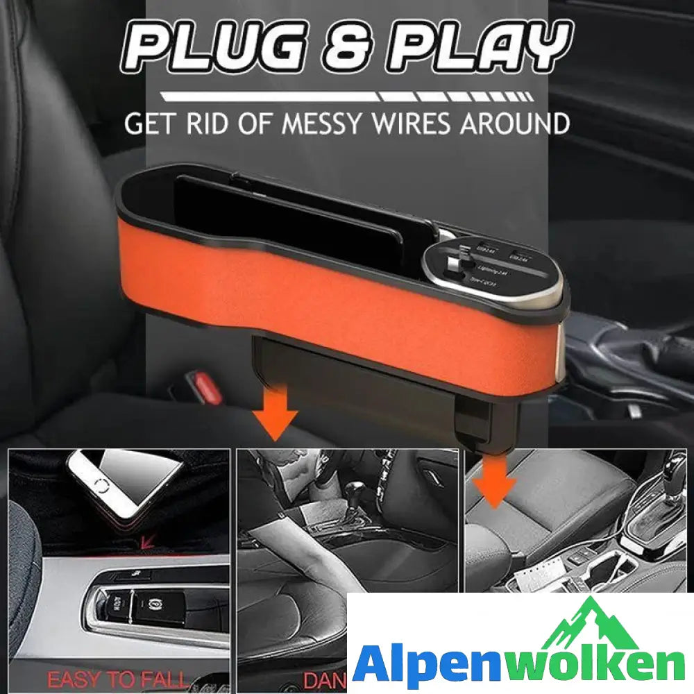 Alpenwolken - Car Seat Gap Filling Wireless Charging Storage Box