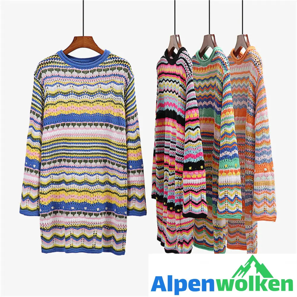 Alpenwolken - Caroline Gestreiftes Pulloverkleid