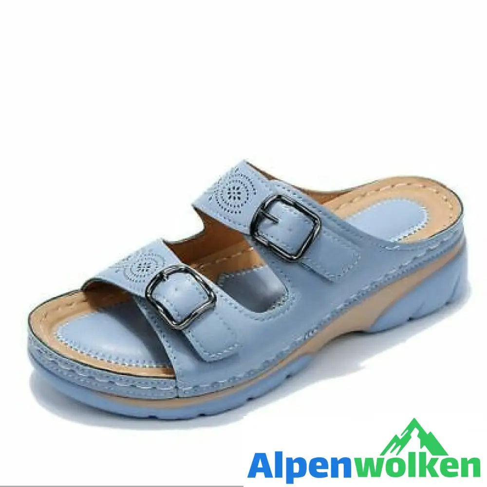 Alpenwolken - Clarks Atmungsaktive Orthopädische Einstellbare Damen Ledersandalen