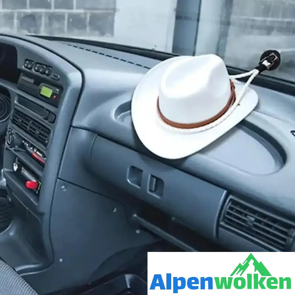 Alpenwolken - Cowboyhuthalter für Ihr Fahrzeug weiß