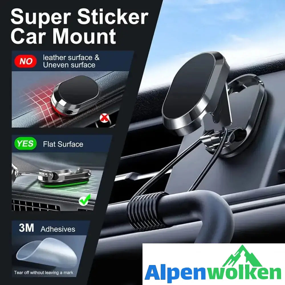 Alpenwolken - Dämmerlicht-Klappbarer Autotelefonhalter aus Metall